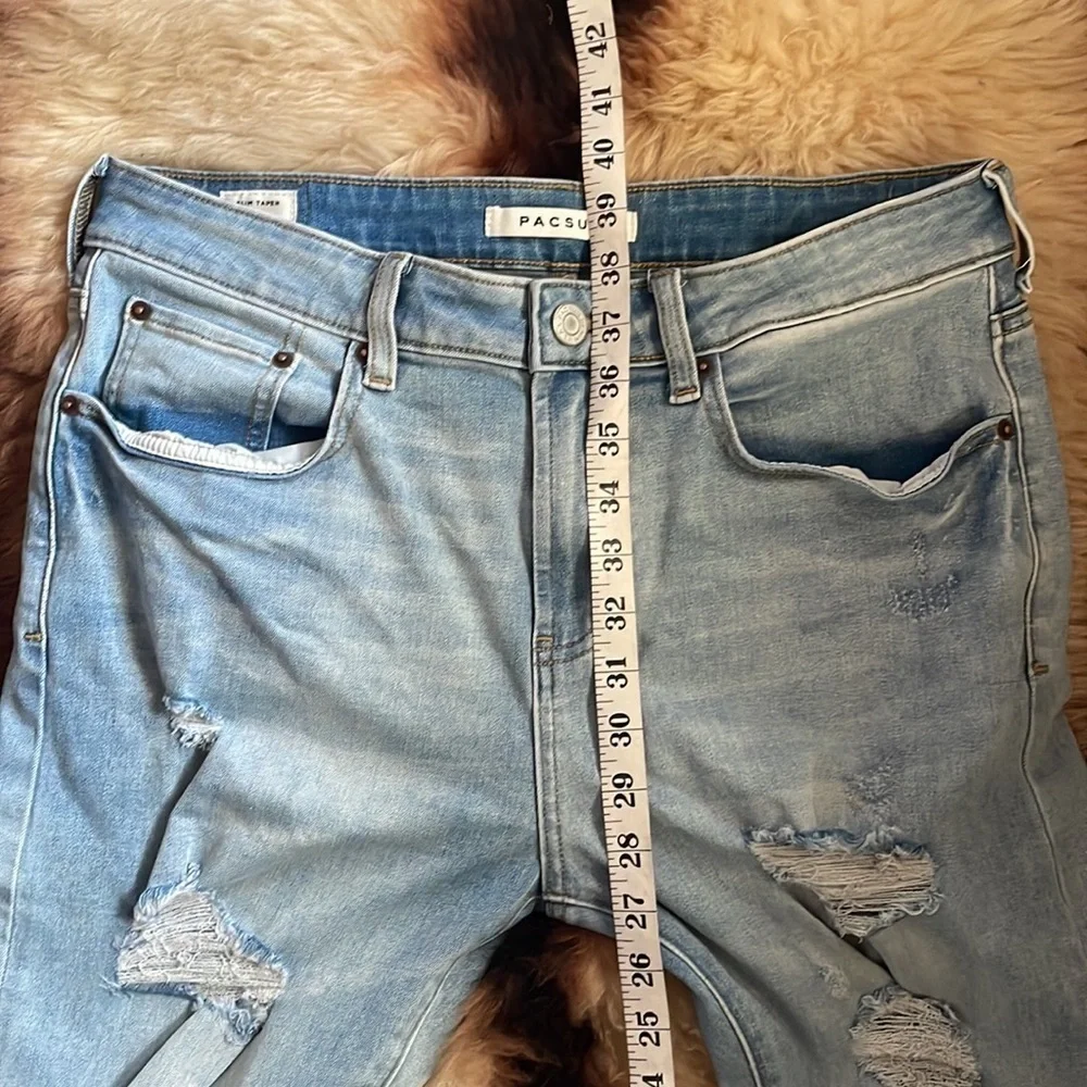 Pacsun Light‎ Wash Slim Taper Distressed Jeans